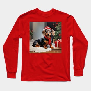 dachshund christmas Long Sleeve T-Shirt